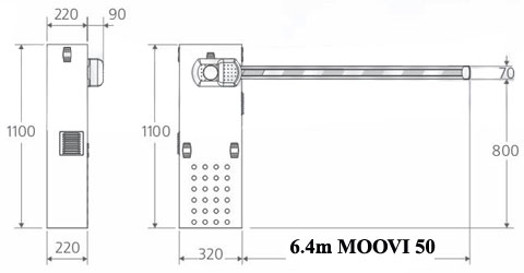 MOOVI 50 автоматический шлагбаум габариты